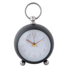 Будильник c подсветкой, 1xАА, 8x8x6,5 см, металл, черный LADECOR CHRONO